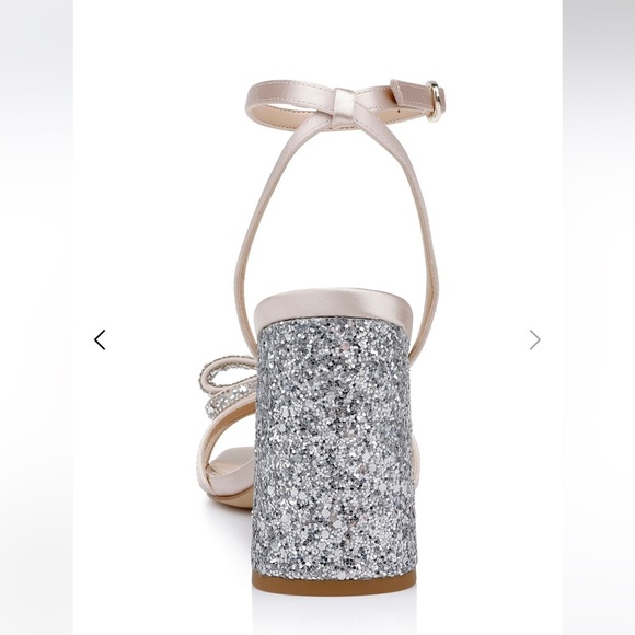 Jewel Badgley Mischka Hillary Block Heel Sandal with Rhinestone Bow - Picture 2 of 10